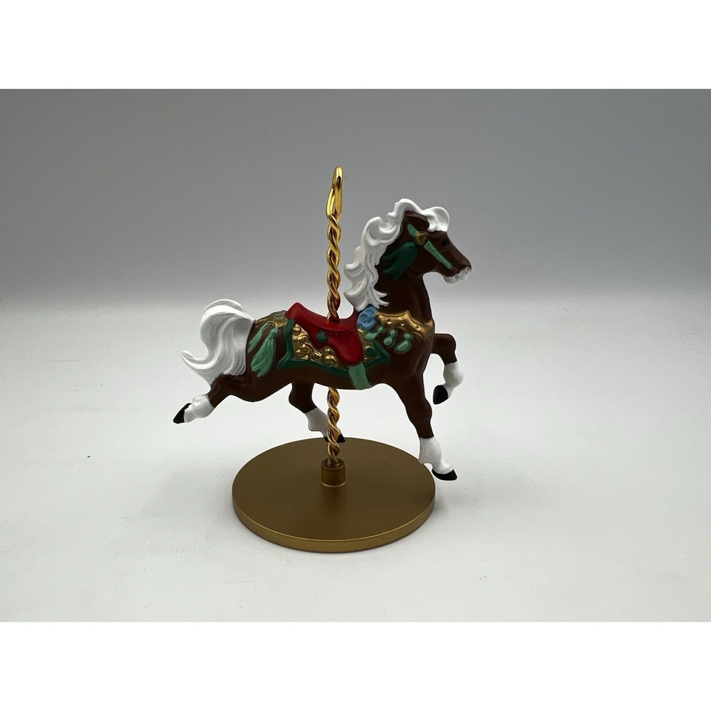 Vintage 1989 Hallmark Keepsake Christmas Ornament Carousel Horse Star‎ #3